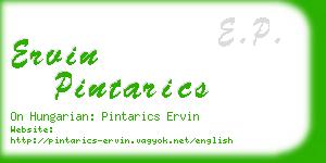 ervin pintarics business card